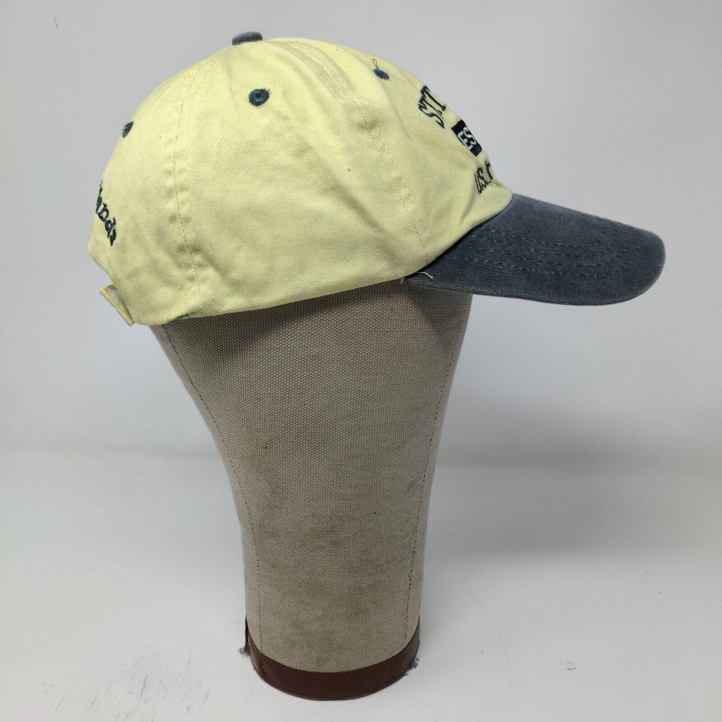 St. Thomas U.S. Virgin Islands Strapback Hat Yellow Adjustable Embroidered Logo