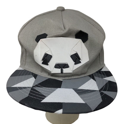 Unbranded Men's Snapback Hat Gray Adjustable 3D Panda Big Logo 100% Acrylic