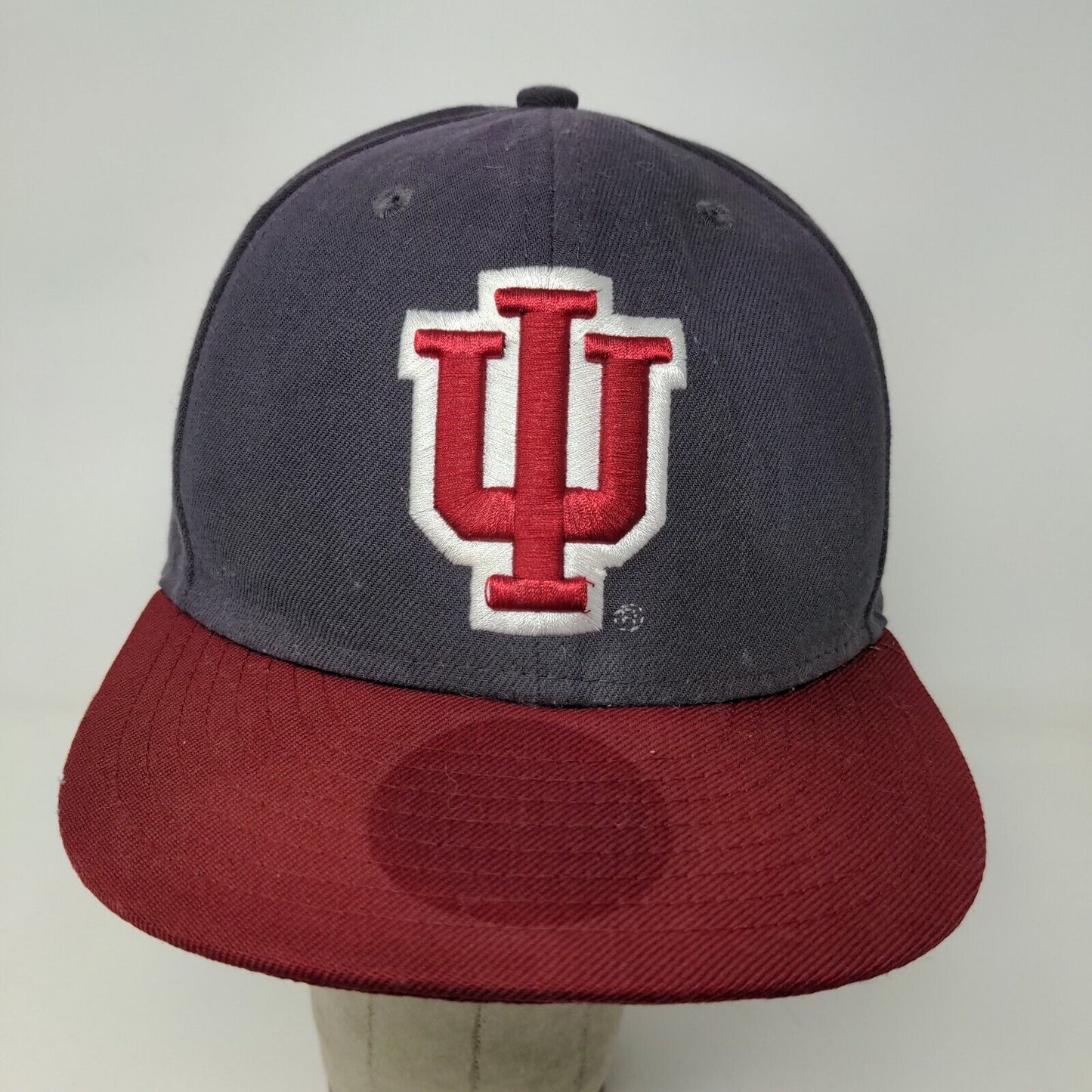 New Era Mens IU Hoosiers Indiana University Fitted Hat Blue Red Size 7 3/8