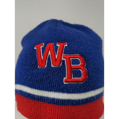 PrepGear Beanie Hat 100% Acrylic Red White Blue Embroidered WB Logo