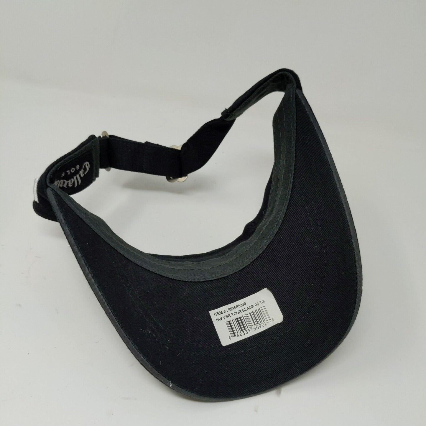 Callaway Golf Visor Black / White Letters Adjustable Embroidered Logo