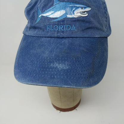 Distinctive Headwear Men's Florida Twill Strapback Hat Embroidered Shark Blue
