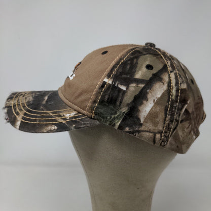 Whitetails Unlimited Men's Brown Camo OSFA Strapback Hat Graphic Skull Logo