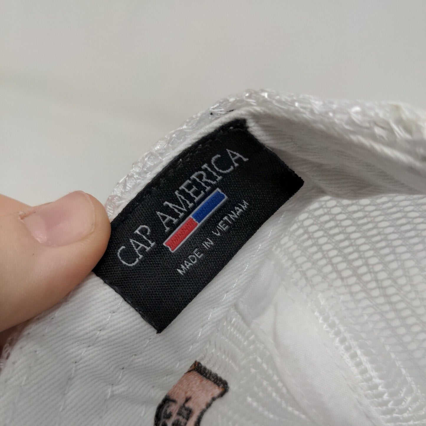 Cap America Men's Snapback Mesh Back Hat Gray White Embroidered Asphalt Logo
