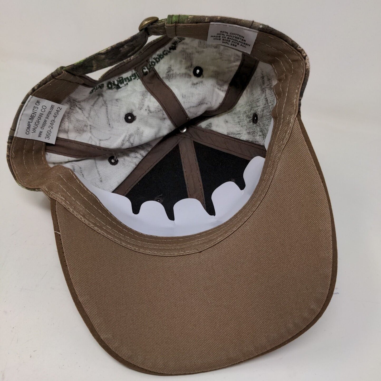 Vaughan Men's Slideback Hat Brown Camo Size OSFA Embroidered Logo Chopper Pumps