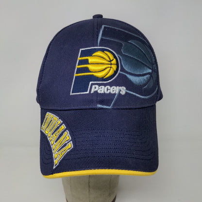 NBA Indiana Pacers Strapback Hat Blue Yellow OSFA Embroidered Logo