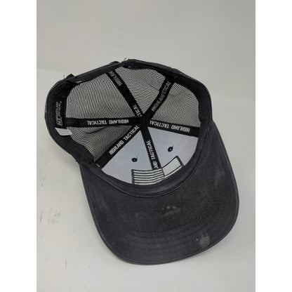 Highland Tactical Patriotic Hat Mesh Back Snapback Embroidered Flag Black OSFM