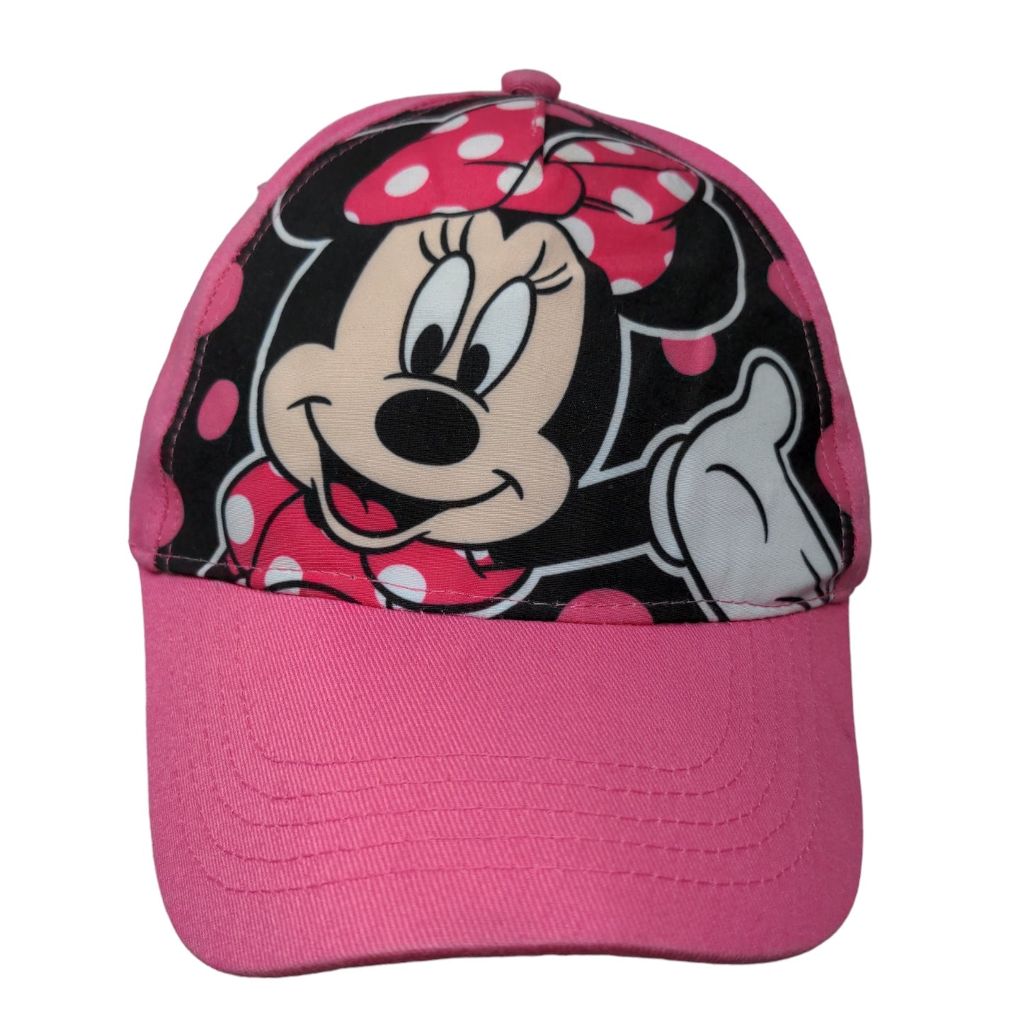 Disney Minnie Mouse Girl's Snapback Hat Pink OSFM Big Print Polyester