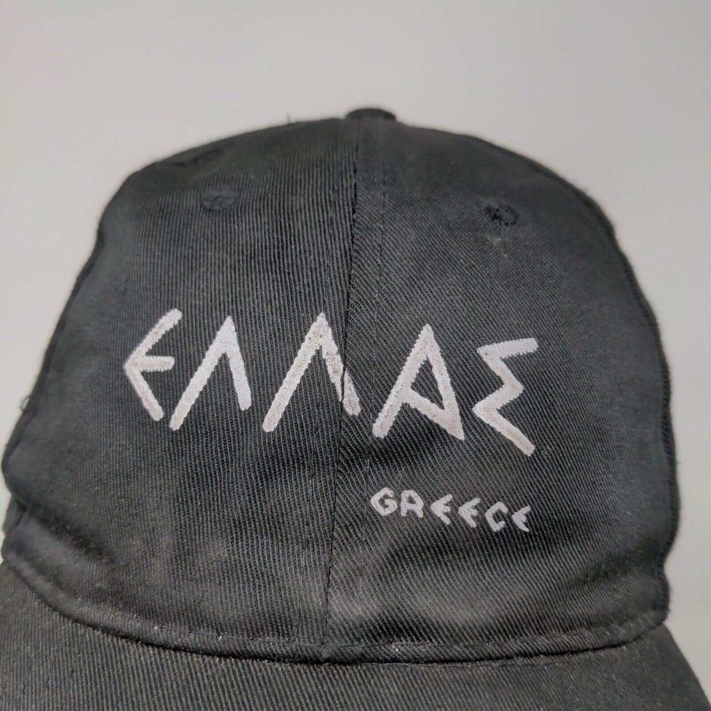 Greece Men's Strapback Hat Cap Black OSFA Graphic Logo PolyCotton