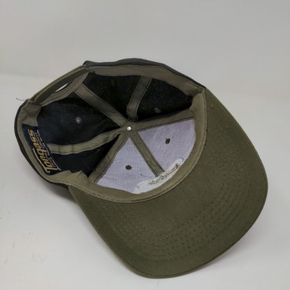 Tongass Men's Snapback Hat Black Green Alaska Embroidered Fish Logo