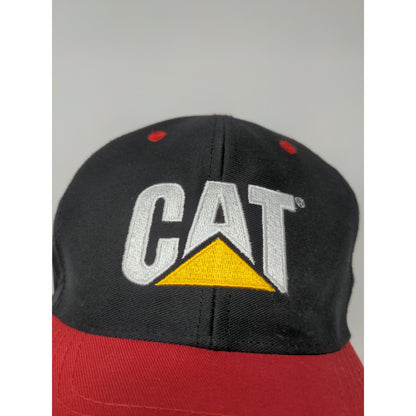 Caterpillar CAT Snapback Hat OSFA Black & Red Embroidered Logo