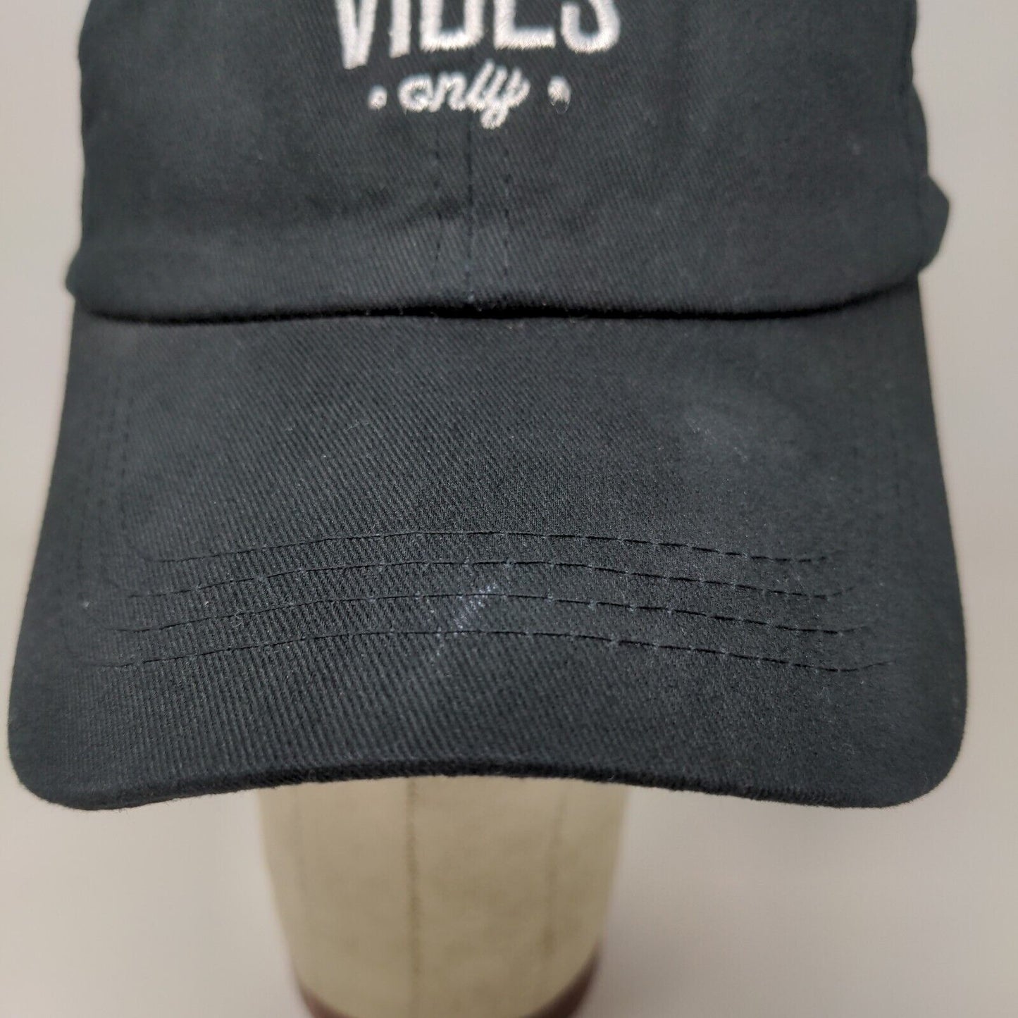 Good Vibes Only Men's Slideback Hat Black Adjustable Embroidered Logo