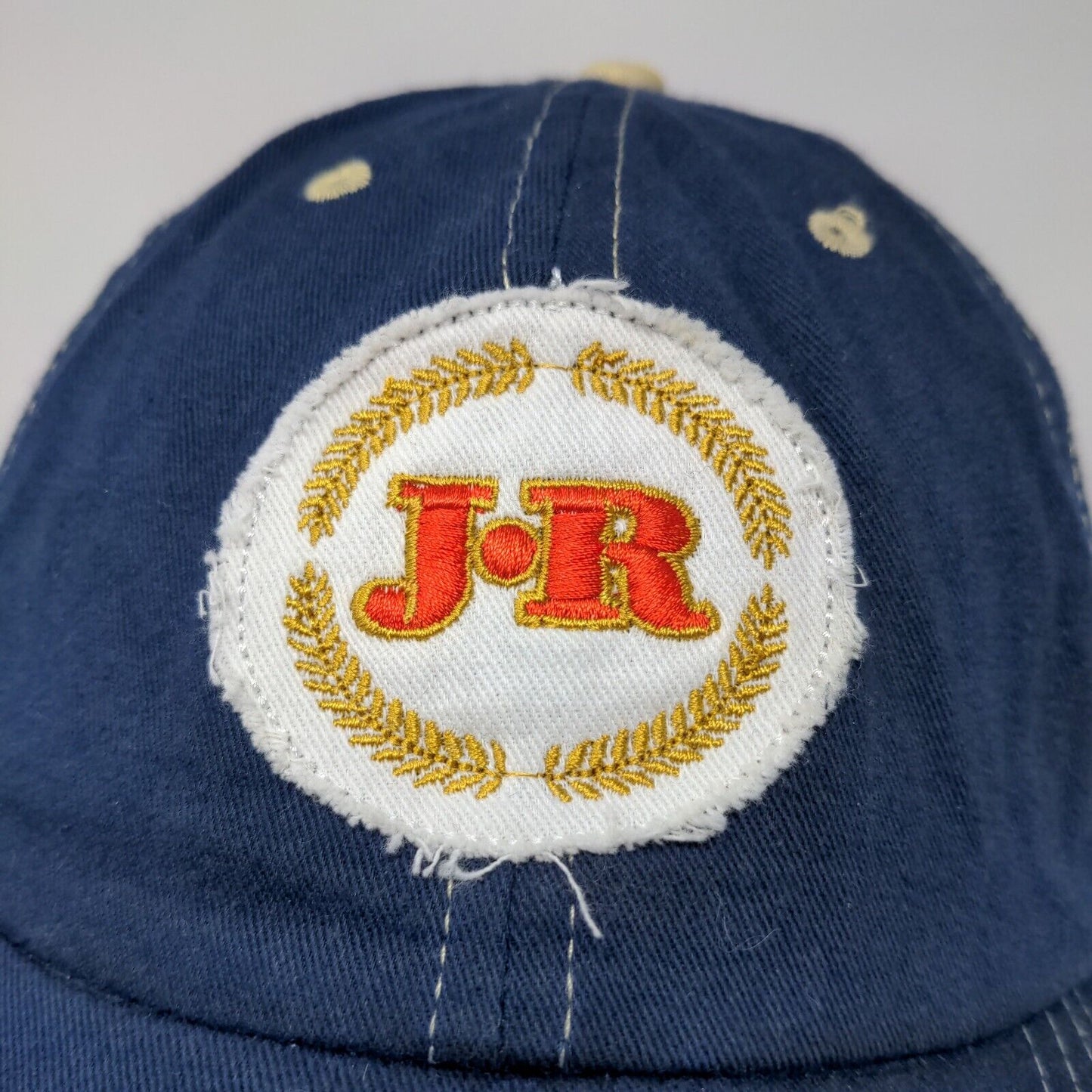 JR Cigars Men's Strapback Hat Blue Adjustable Embroidered Logo