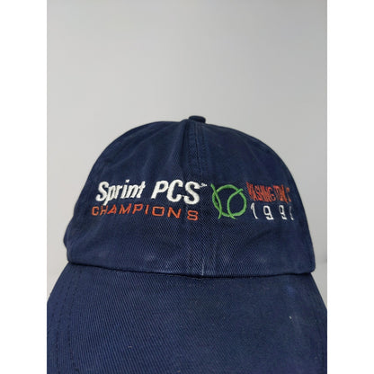 Vintage 1999 Sprint PCS Champions Slideback Hat Blue Embroidered Spell Out Blue