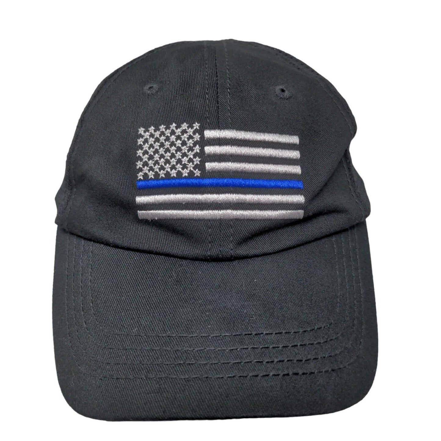 Rothco Men's Strapback Mesh Back Hat Black Size OSFA Police Support Flag Logo