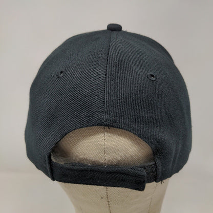 Bristol Racing Men's Strapback Hat Black Embroidered Logo Wool Acrylic Blend