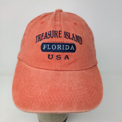 Sunkiss Men's Treasure Island Florida Hat Cap Orange Slideback Embroidered Logo