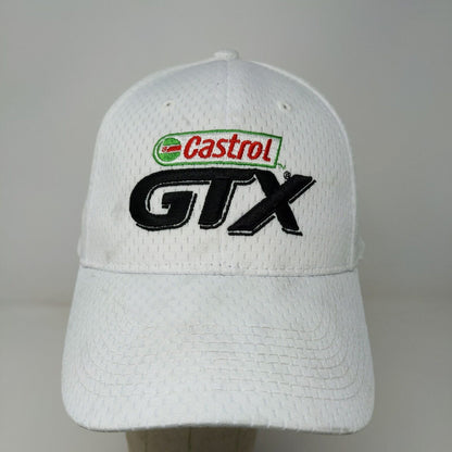 Castrol GTX Mens Strapback Hat White OSFM Embroidered Logo Adjustable