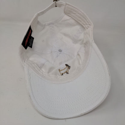 Otto Men's Slideback Hat White Size OSFM Embroidered Goat Logo 100% Cotton