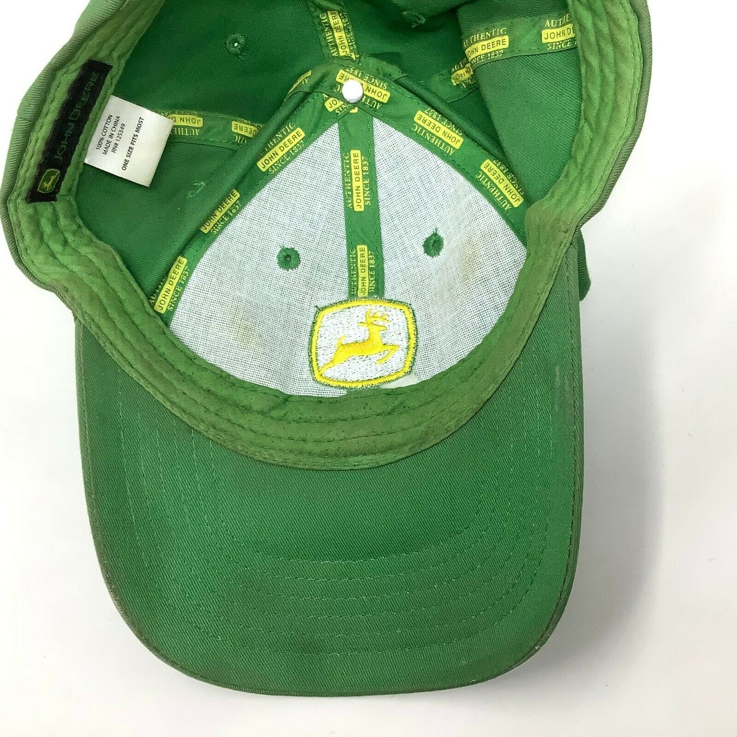 John Deere Green Snapback Hat #125349 Embroidered Logo Yellow OSFM