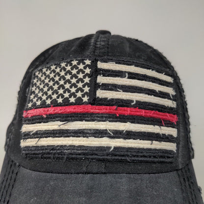 KBEthos Men's Patriotic Slideback Hat Black OS Distressed Big American Flag