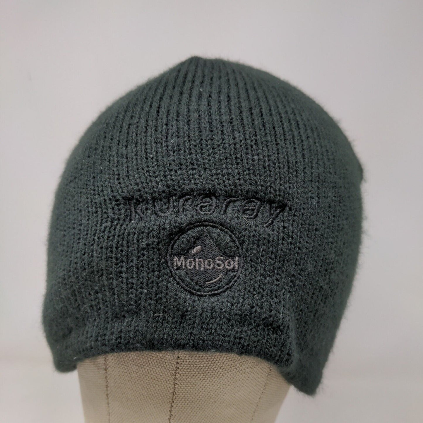 Unbranded Men's Knit Beanie Hat Cap Black Mono Sol Embroidered Logo
