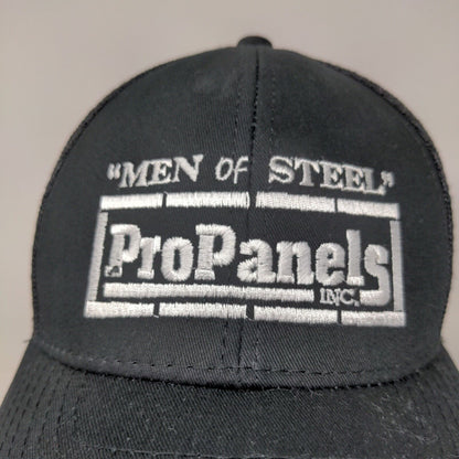 Pro Panels Inc Men Of Steel Black Strap Back Hat Outdoor Cap Platinum OSFA