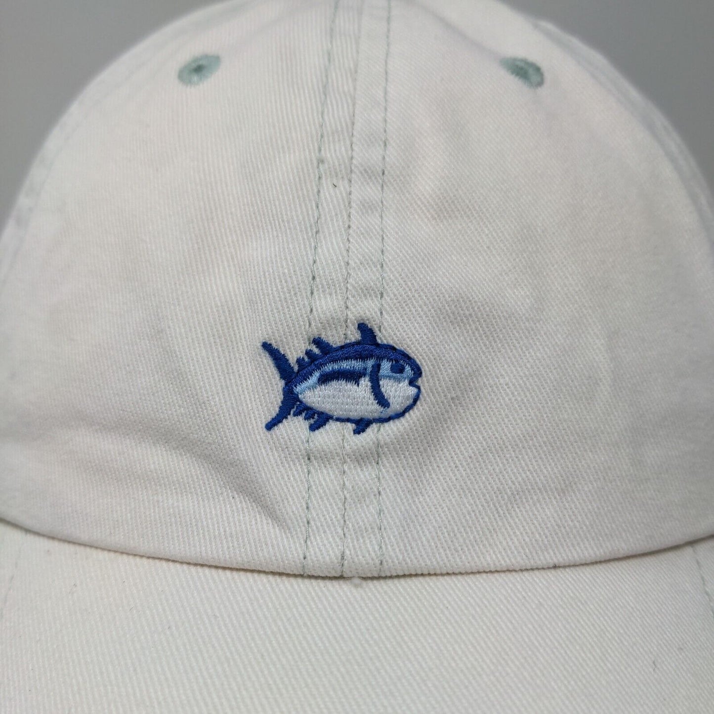 Southern Tide Slideback Hat Cream Adjustable 100% Cotton Embroidered Fish Logo