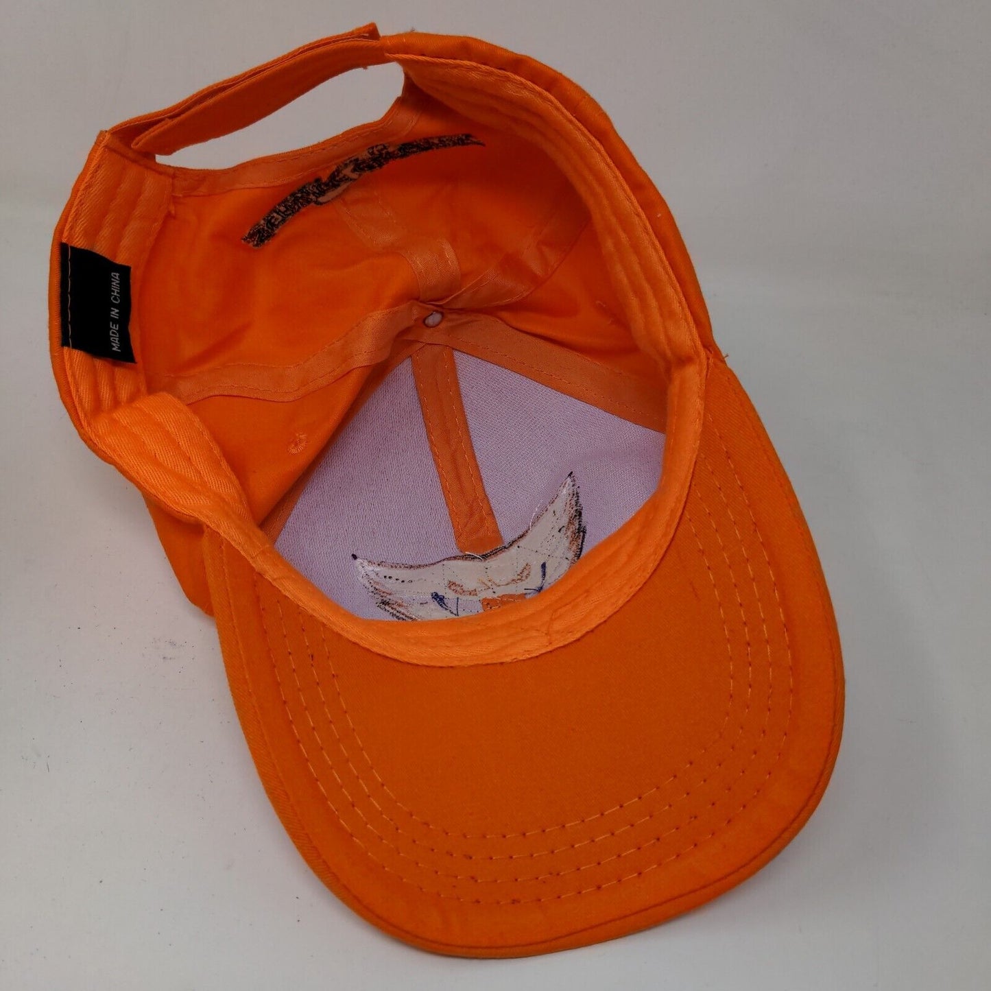 Service Electric Men's Strapback Hat Orange Adjustable Embroidered Logo