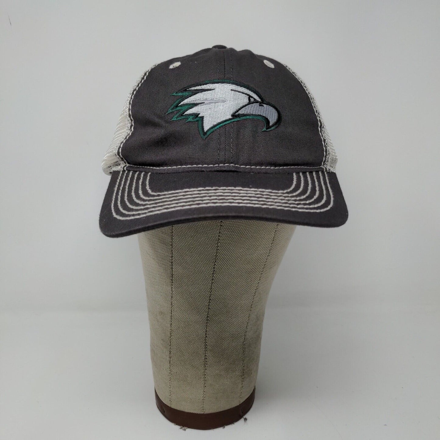 BSN Sports Team Work ZEF Eagle Bird Logo Gray White Strap Back Hat Cap One Size