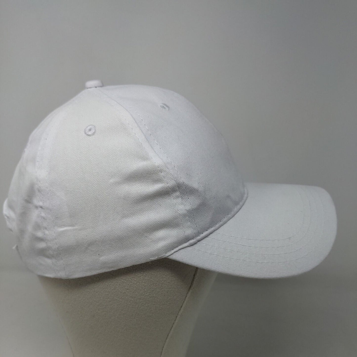 Unbranded Men's Strapback Hat White Adjustable Blank 100% Cotton