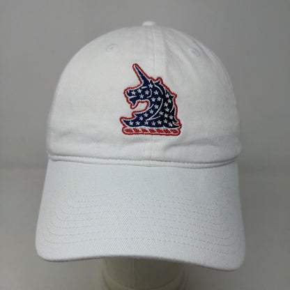 Adidas Men's Slideback Hat White Size OSFM Embroidered Patriotic Unicorn Logo