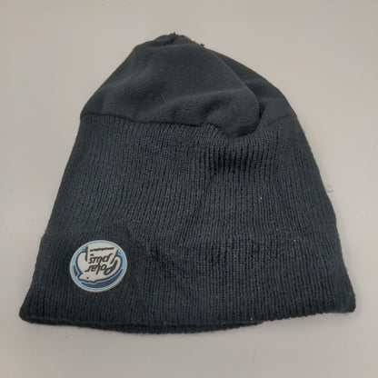 Polar Plus Men's Knit Black Beanie Toboggan Cap Hat Logo Patch Logo