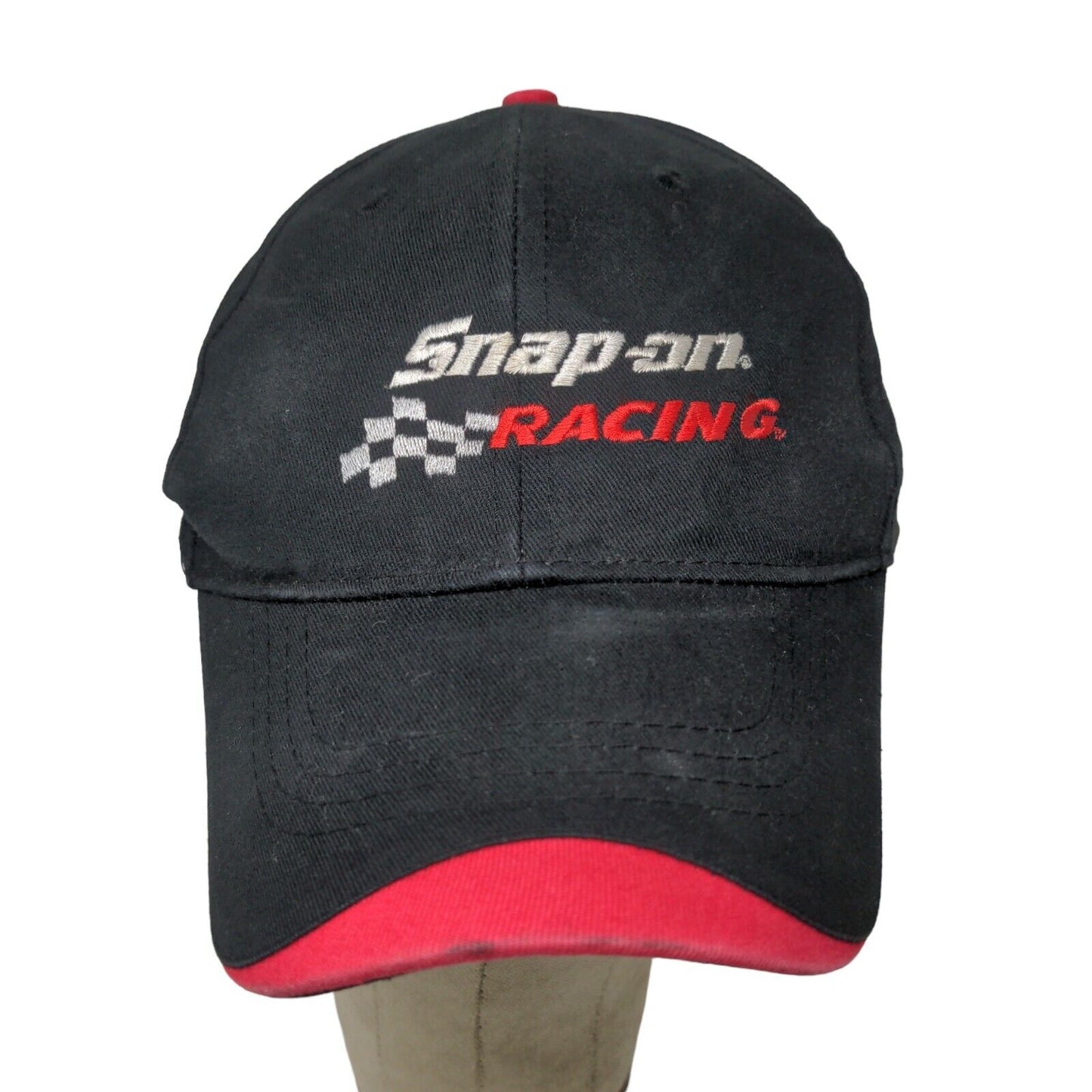 Snap On Racing Hit Wear Black Red Hat Cap Adjustable Embroidered 100 Cotton OSFA