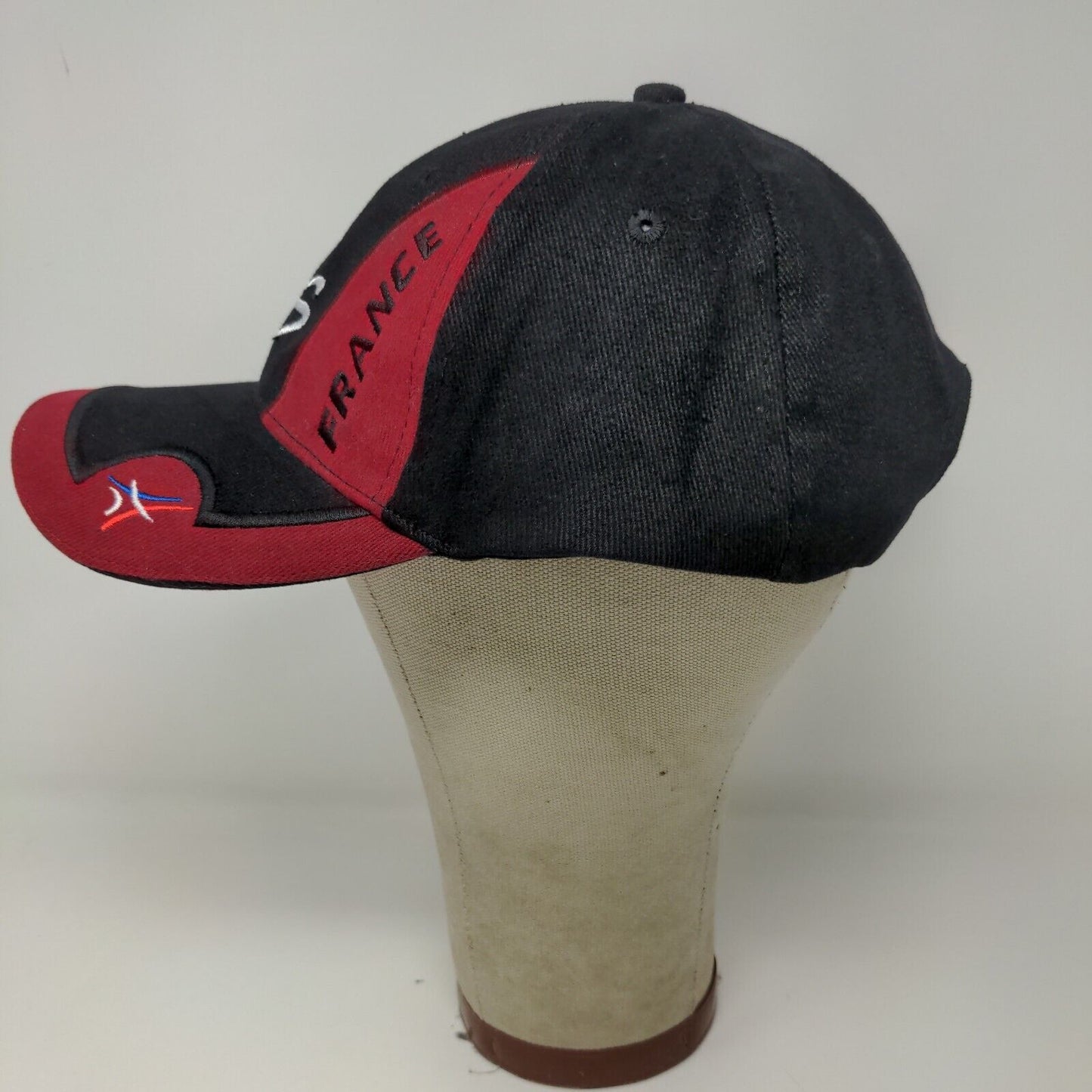 Paris France Slideback Hat Black Red Adjustable Embroidered Logo Spell Out