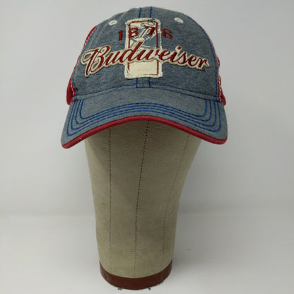 Budweiser Strapback Hat Embroidered Logo Red & Gray Adjustable