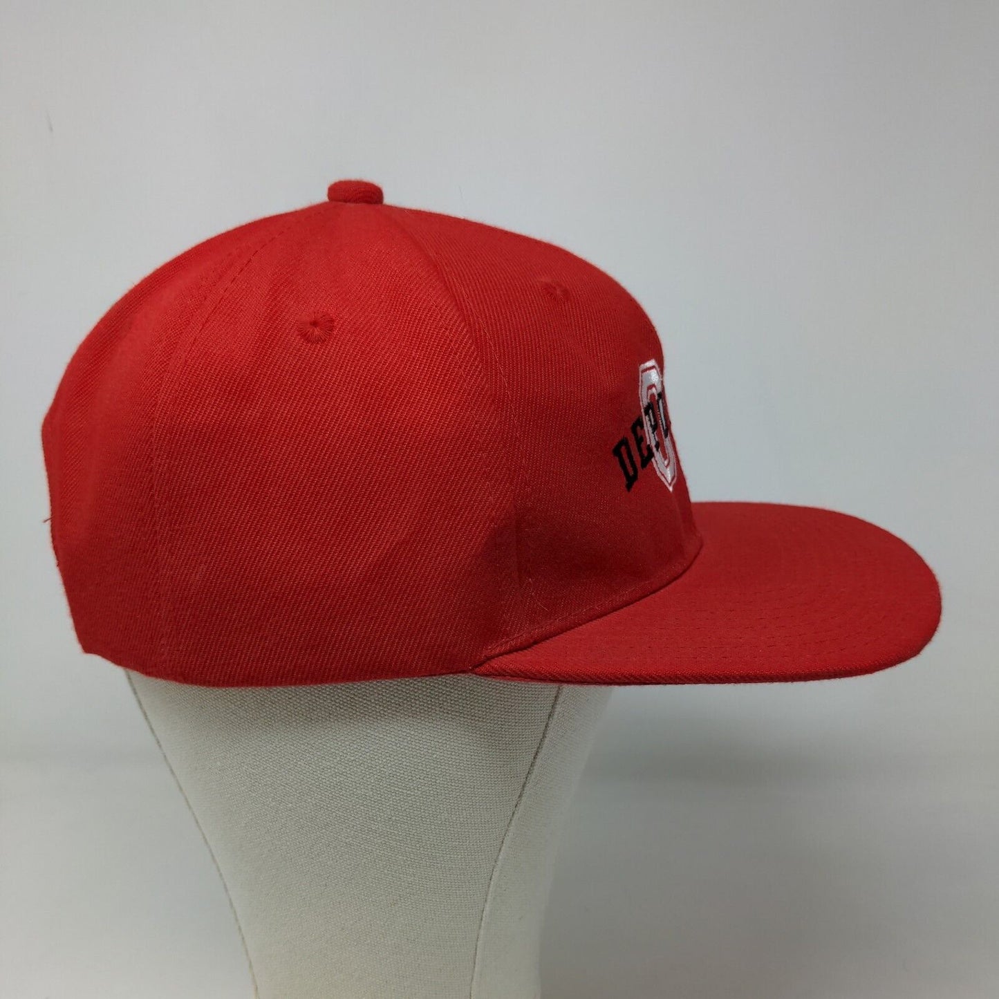 Unbranded Men's Snapback Hat Red Embroidered Logo Depoe Bay Oregon