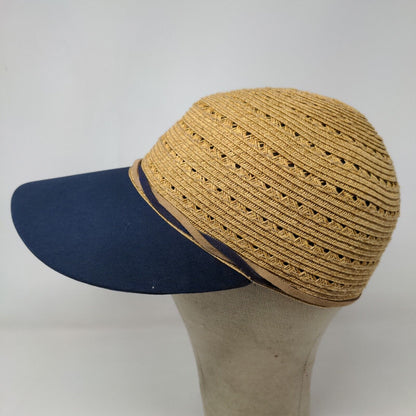 Sun 'n' Sand Women's Sun Hat UPF 50 Tan Blue Woven Style Bill