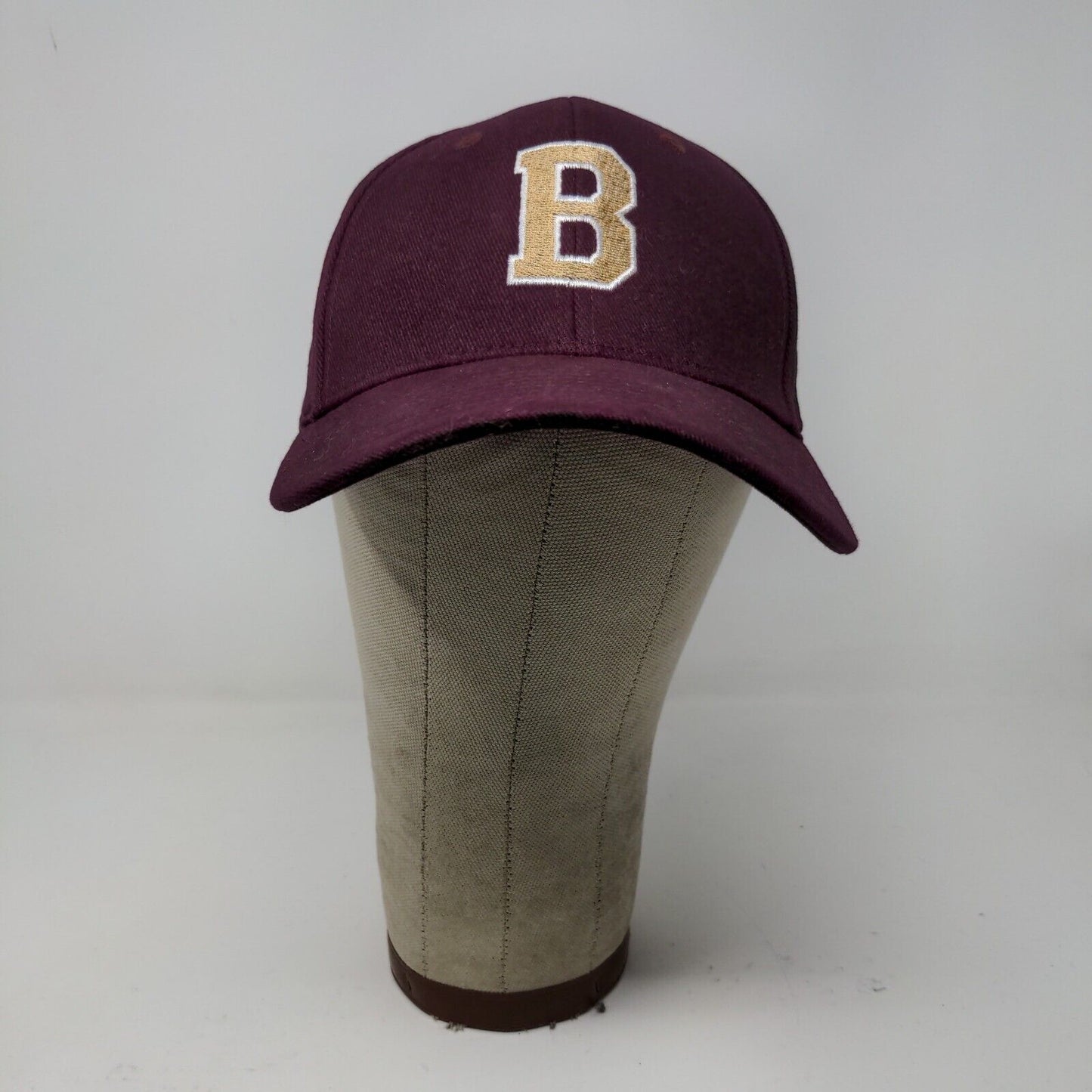 Adidas Mens Fitted Hat Purple Burgundy Size S/M Embroidered B Logo