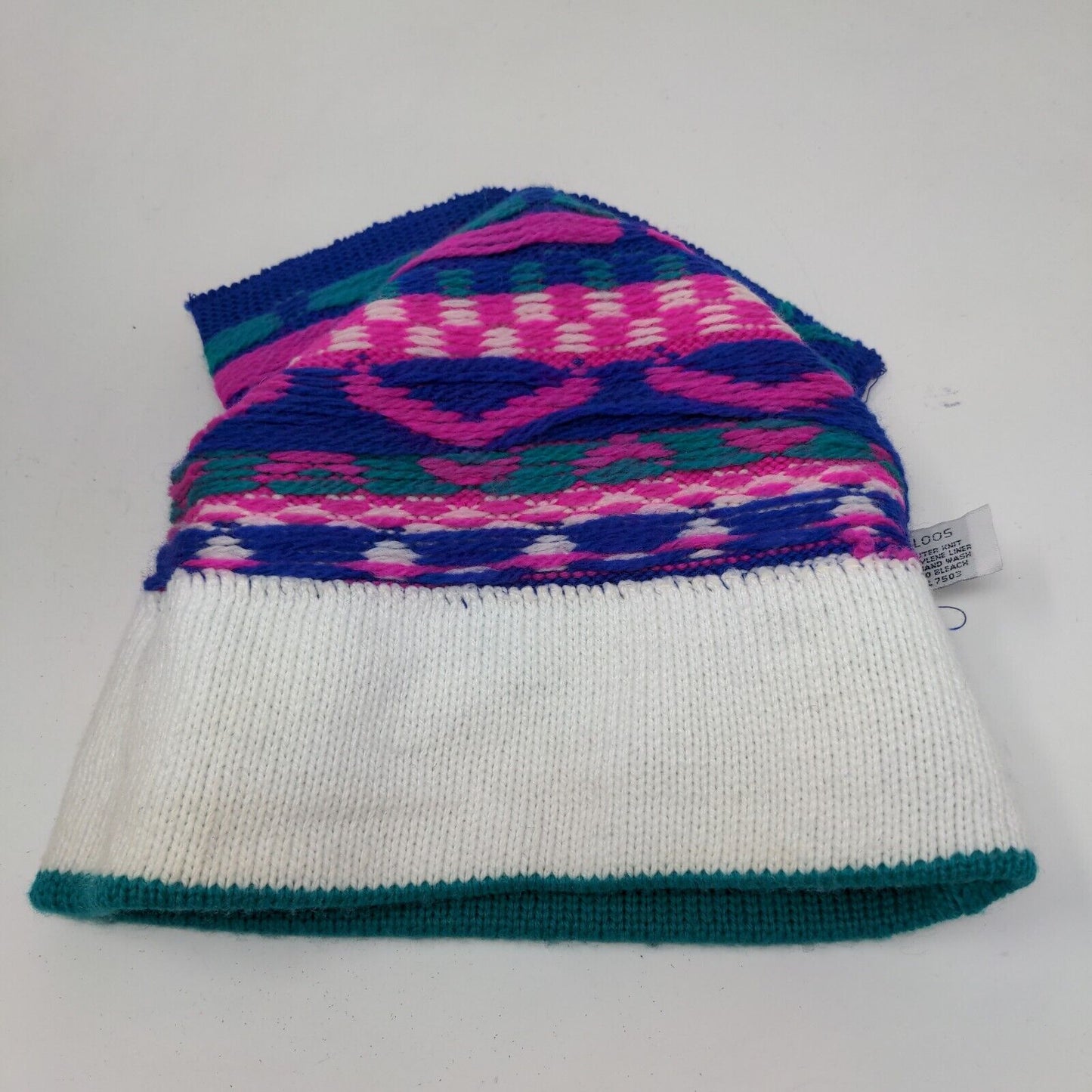 Igloos Womens Wool Beanie Hat Knit Multicolor One Size Fair Isle