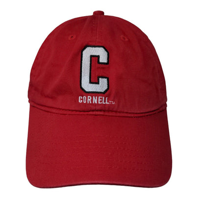 Cornell University Men's Strapback Hat Red Adjustable Embroidered Logo