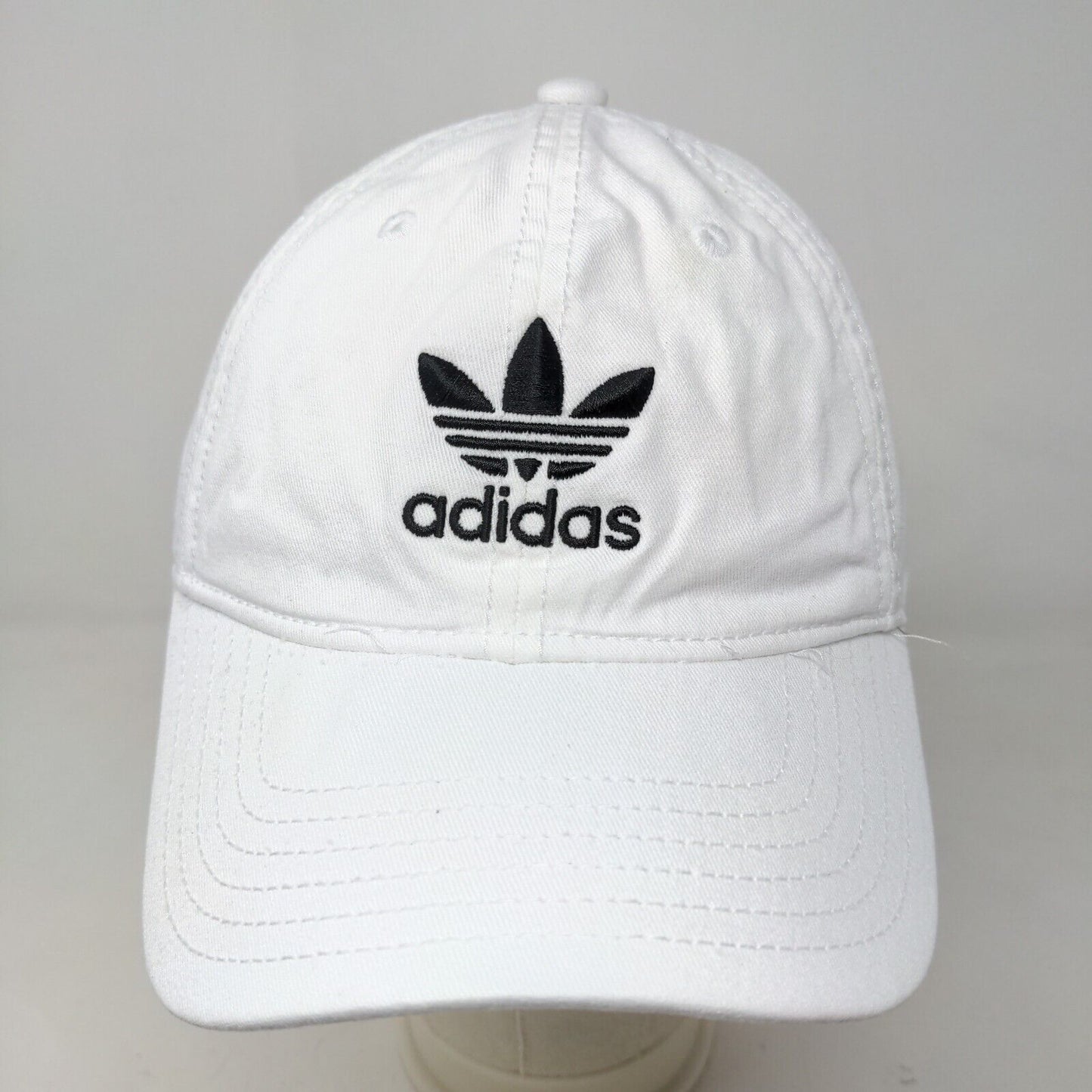 Adidas Men's Slideback Hat White OSFM Embroidered Trefoil Logo Cotton