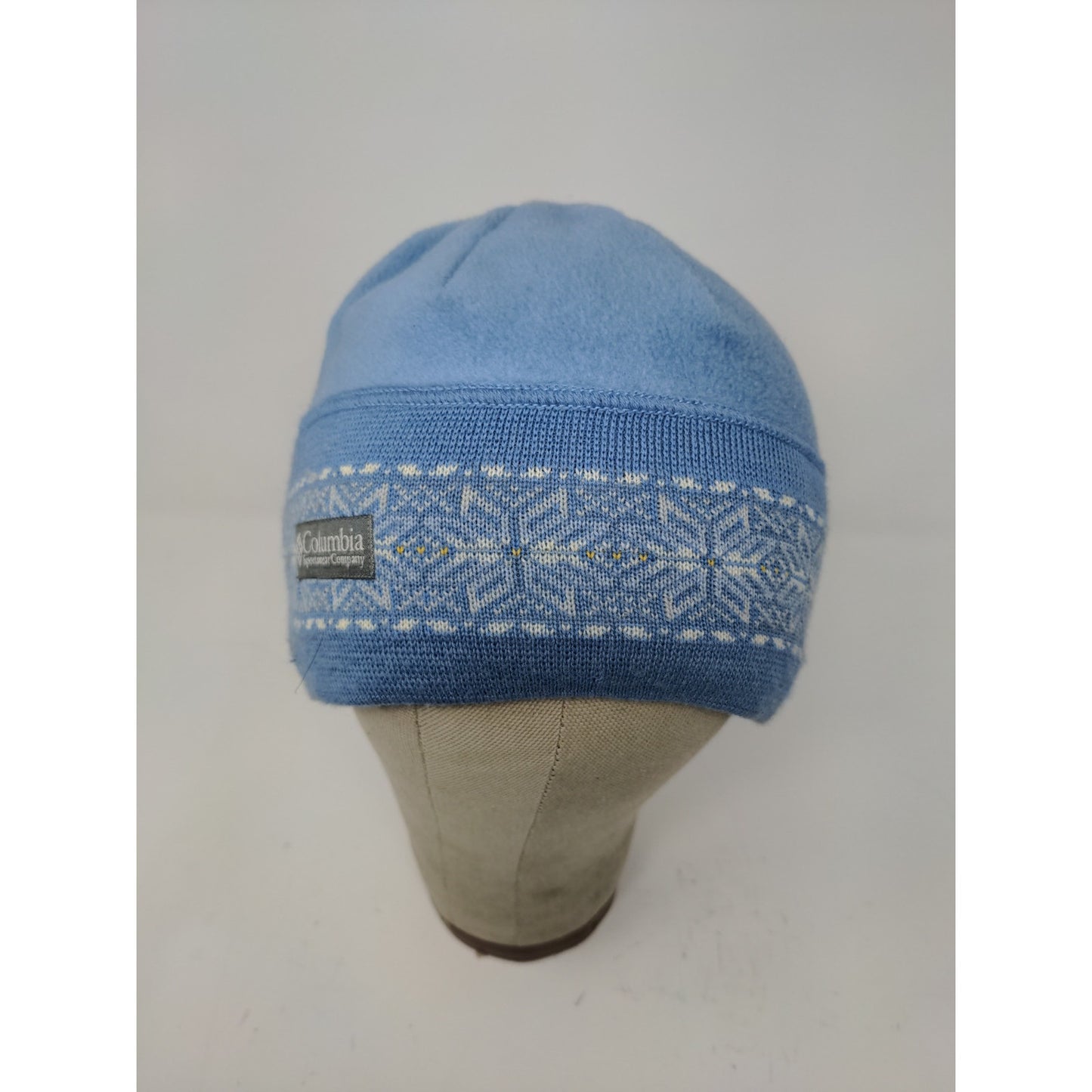 Columbia Sportswear Winter Snowflake Beanie Hat Patch Logo OSFA Blue