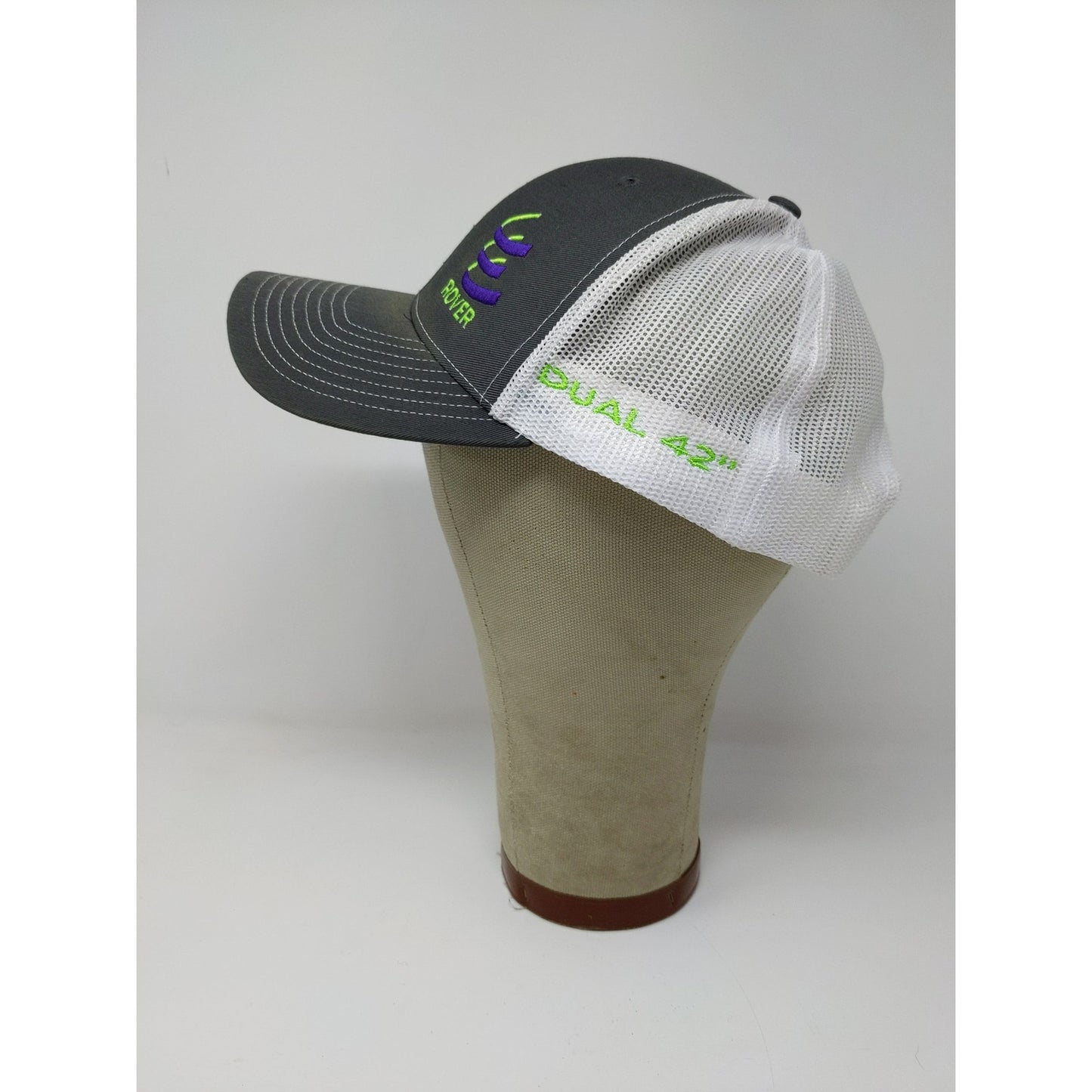 Richardson Mesh Back Snapback Hat Embroidered Rover Logo Gray White Dual 42"
