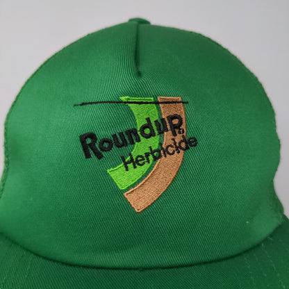 Roundup Herbicide Snapback Trucker Hat Embroidered Logo Green USA Adjustable