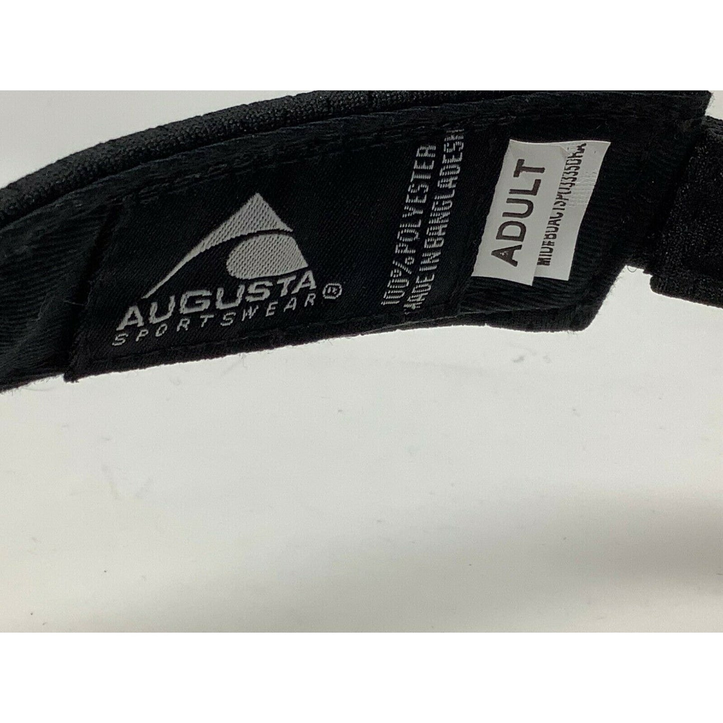 Road America Augusta Sportswear Visor Black & White Size Adult Hook & Loop