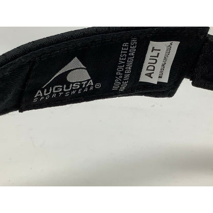 Road America Augusta Sportswear Visor Black & White Size Adult Hook & Loop
