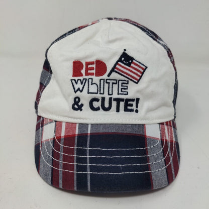 Gymboree Baby Stretchy Hat Multicolor Plaid 6-12 Months Patriotic