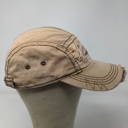 Life is Good Men's Slideback Hat Tan Adjustable Distressed Embroidered Logo