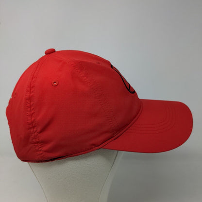 Nike Golf Men's Mercedes Strapback Hat Red OSFM Embroidered Swoosh & Medal Logos